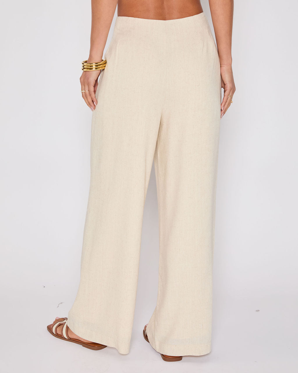 Brunch Ready Linen Blend High Rise Pants-Vogue Logic