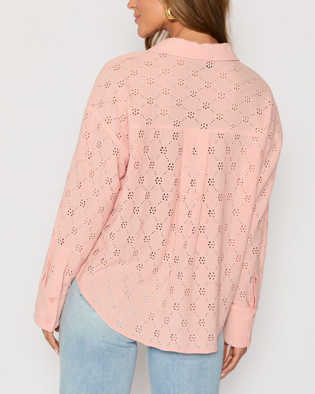 Amber Eyelet Button Down Top-Vogue Logic