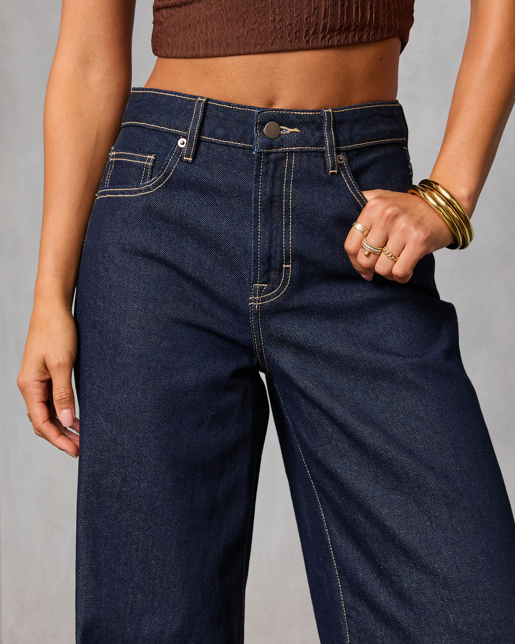 Weekend Plans Rigid High Rise Wide Leg Jeans-Vogue Logic