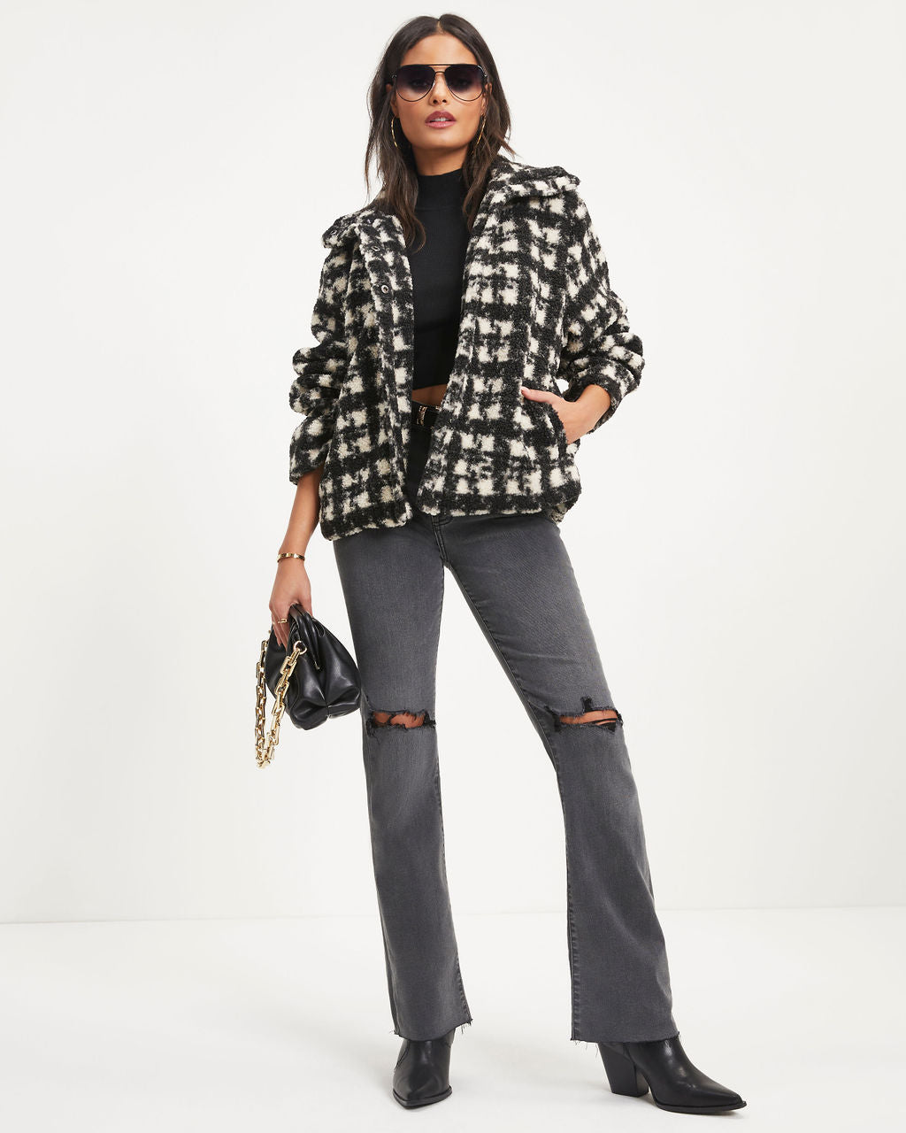 Coziness All Day Pocketed Teddy Jacket-Vogue Logic