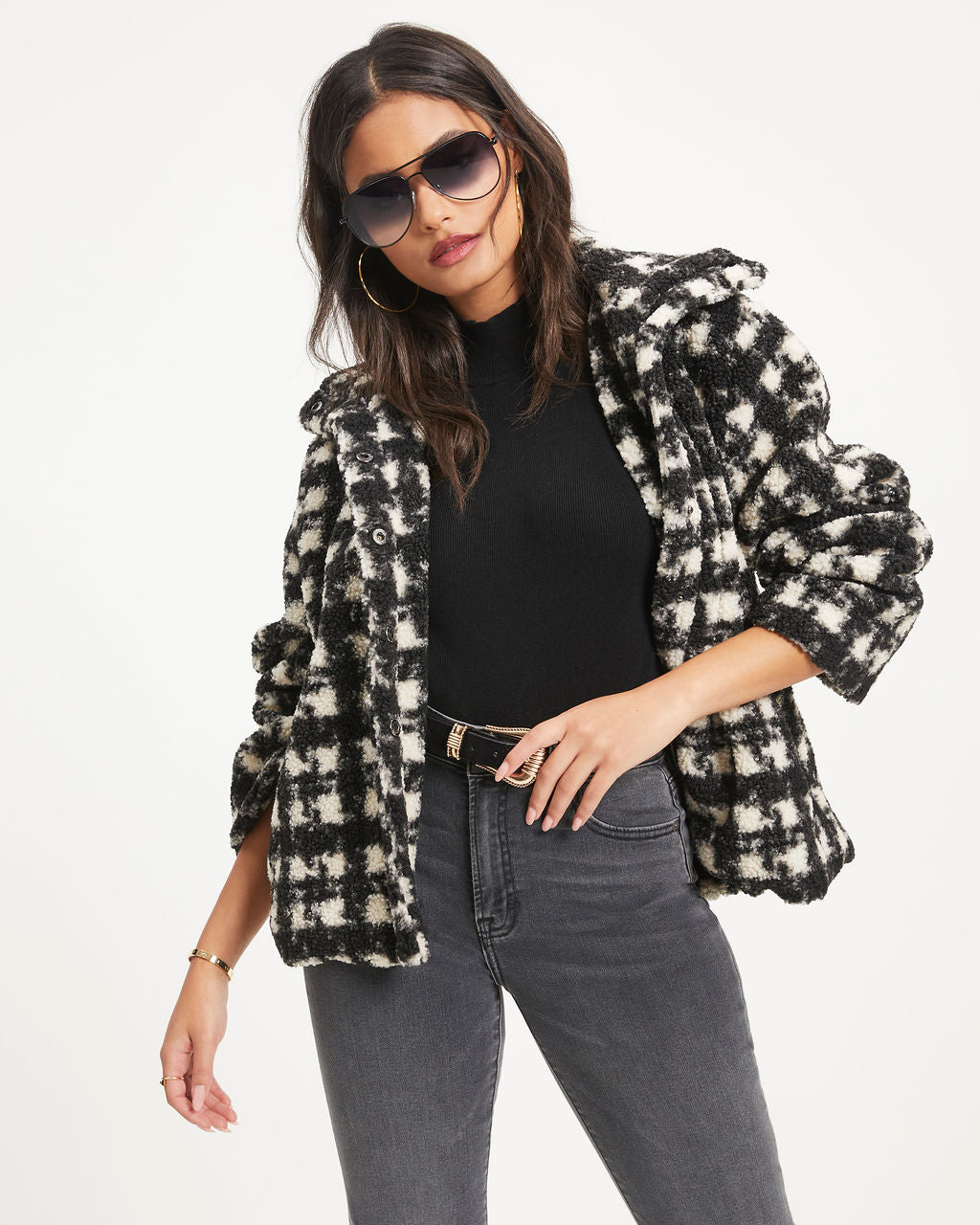 Coziness All Day Pocketed Teddy Jacket-Vogue Logic