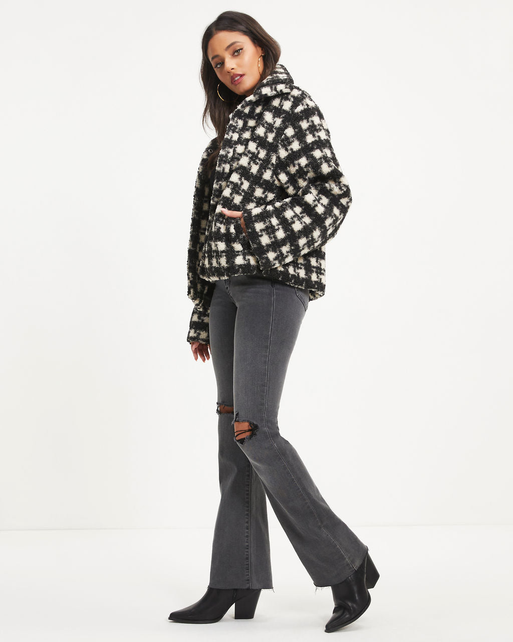 Coziness All Day Pocketed Teddy Jacket-Vogue Logic