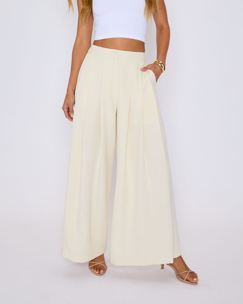 Polish Pleated Wide Leg Trouser-Vogue Logic