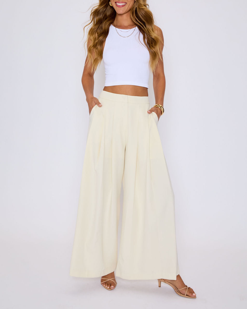 Polish Pleated Wide Leg Trouser-Vogue Logic