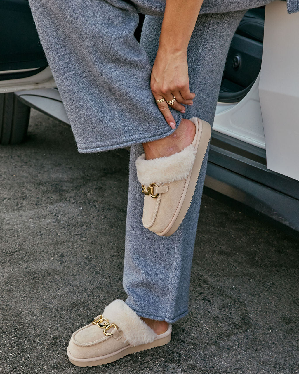 Toasted Oat Suede Horsebit Loafers-Vogue Logic