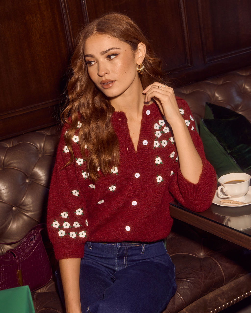 Rosie Haze Embroidered Cardigan-Vogue Logic