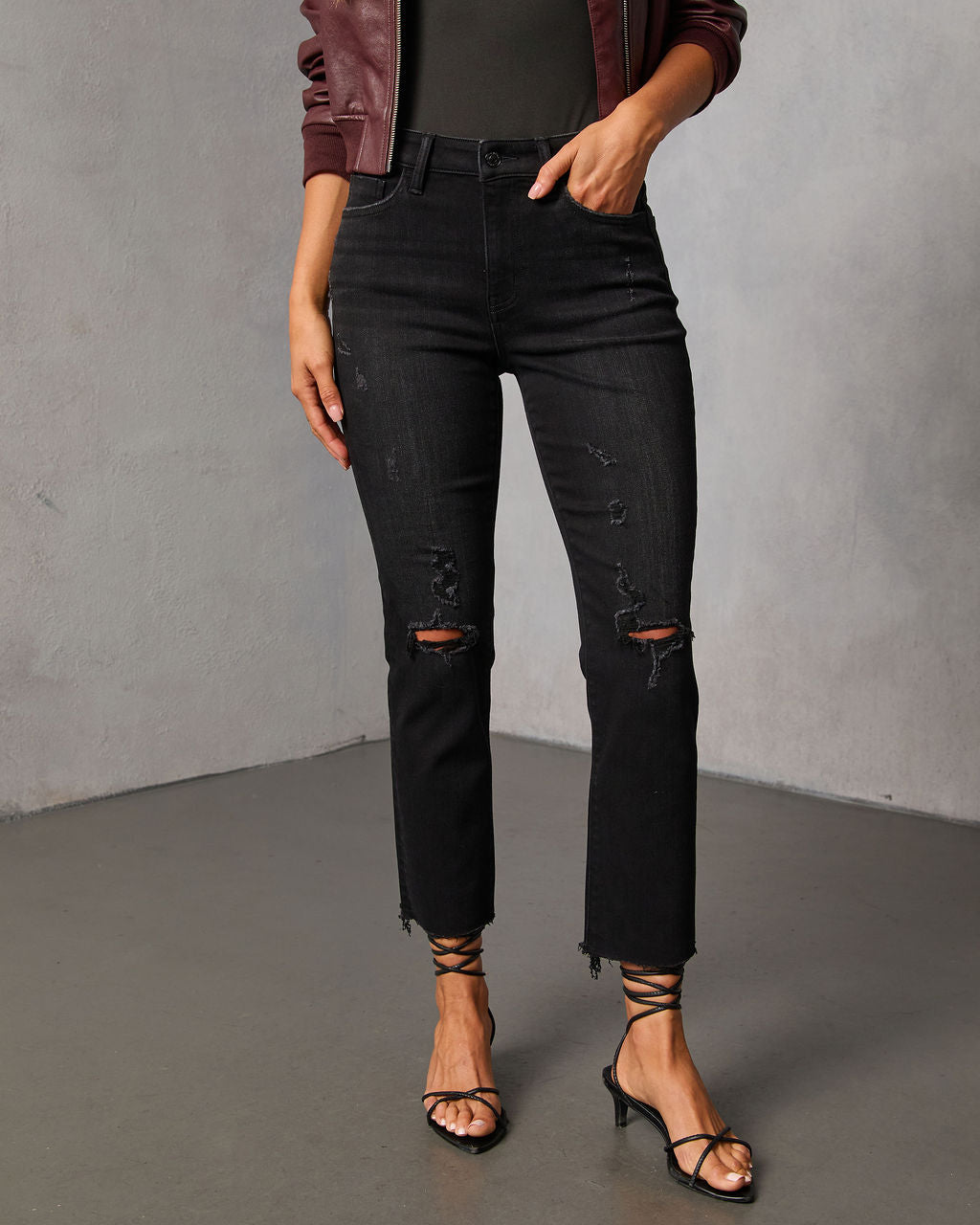 Mcguire Super Stretch High Rise Distressed Denim-Vogue Logic