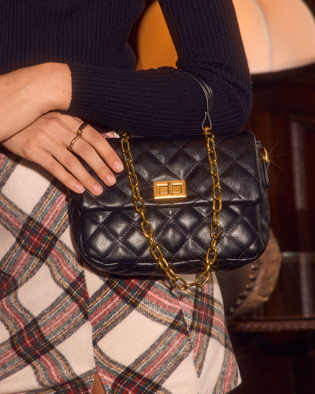 Elarose Quilted Crossbody Mini Bag-Vogue Logic