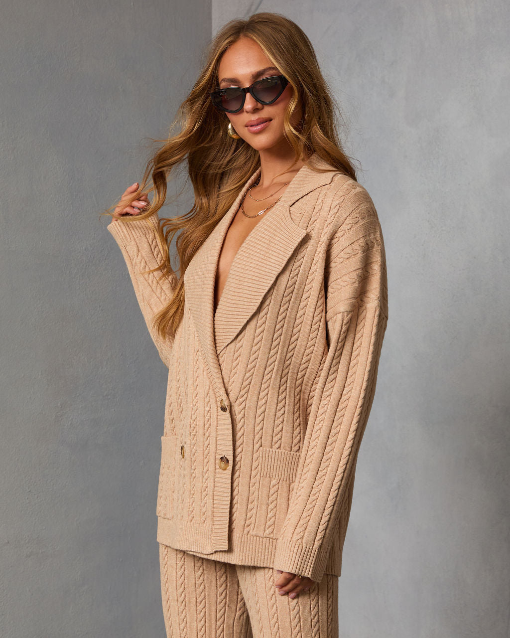 Cuddle Me Double Breasted Knit Sweater-Vogue Logic