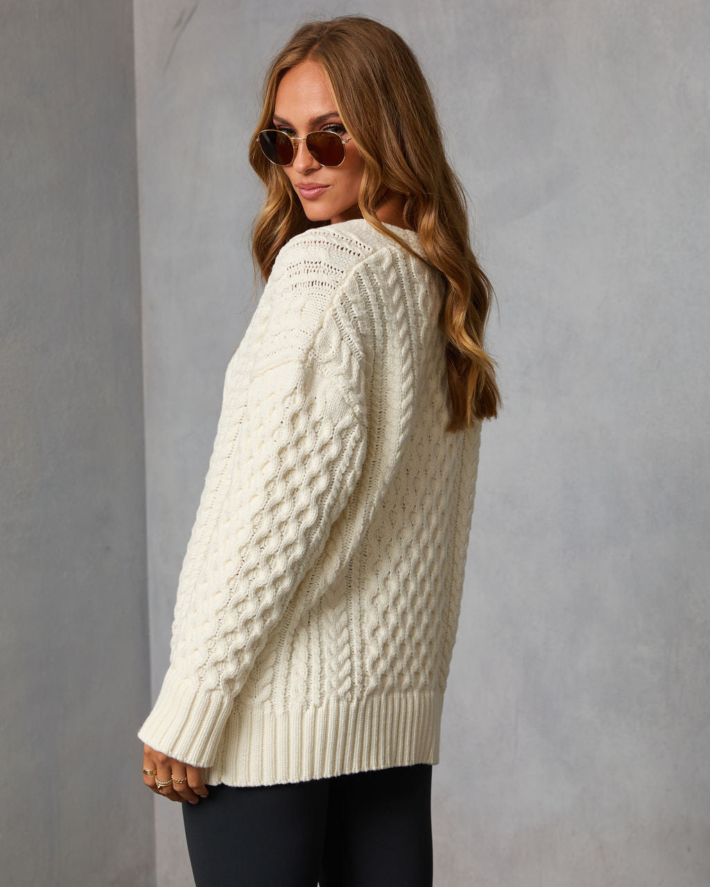 Autumn Solstice Cable Knit Cardigan-Vogue Logic