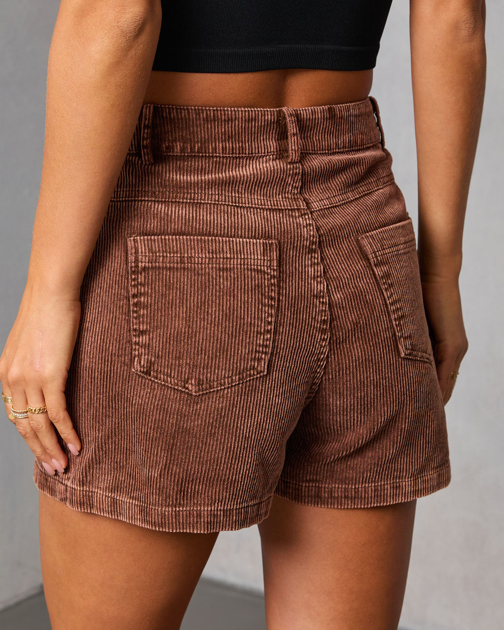 Coffee Meets Corduroy Mini Skort-Vogue Logic