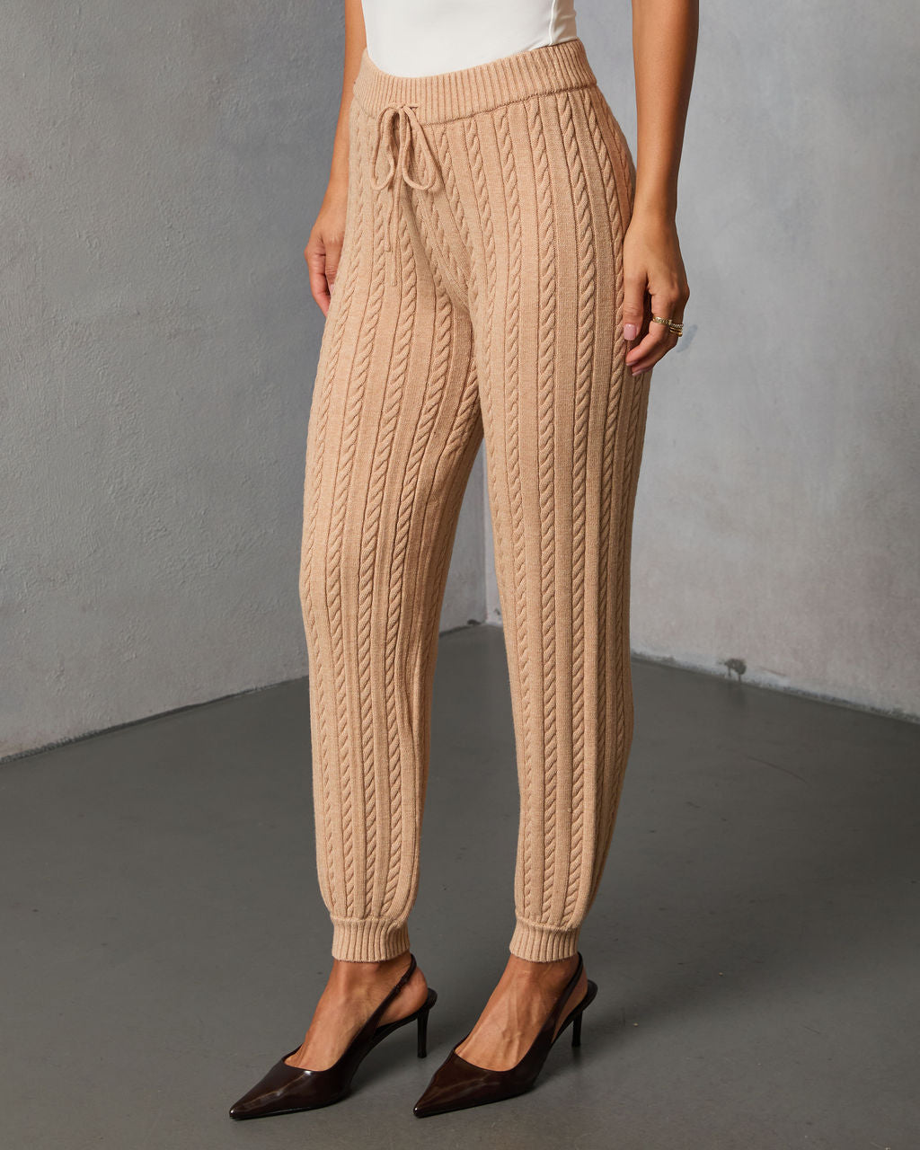 Cuddle Me High Rise Knit Pant-Vogue Logic