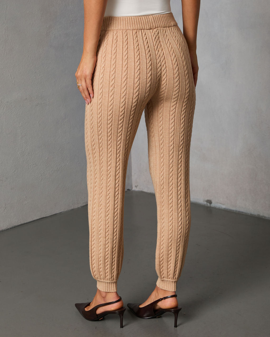 Cuddle Me High Rise Knit Pant-Vogue Logic