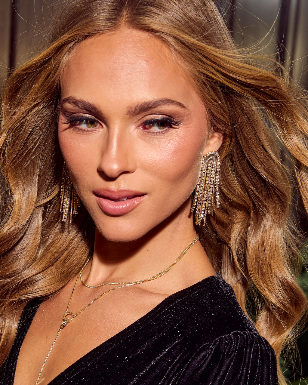 Arctic Muse Rhinestone Chandelier Earrings-Vogue Logic