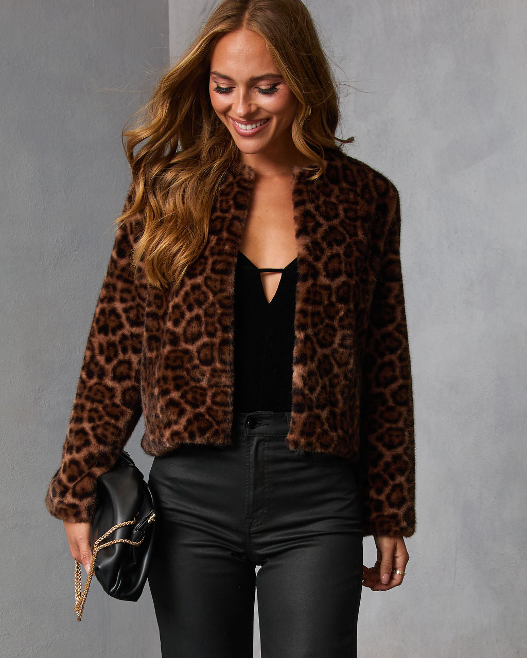 Foxshade Leopard Print Faux Fur Jacket-Vogue Logic