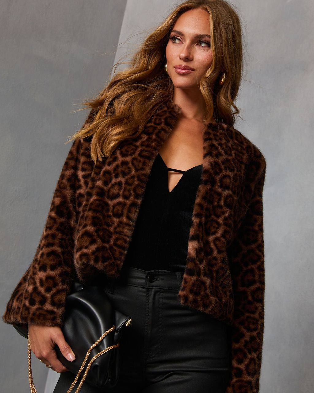 Foxshade Leopard Print Faux Fur Jacket-Vogue Logic