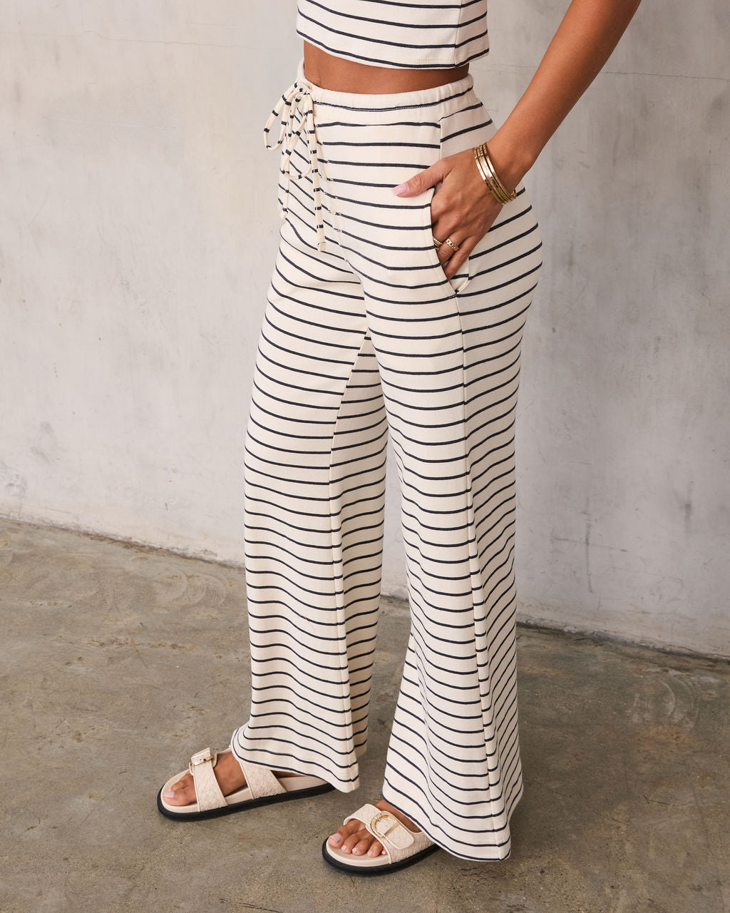 Albion Striped Drawstring Pants-Vogue Logic