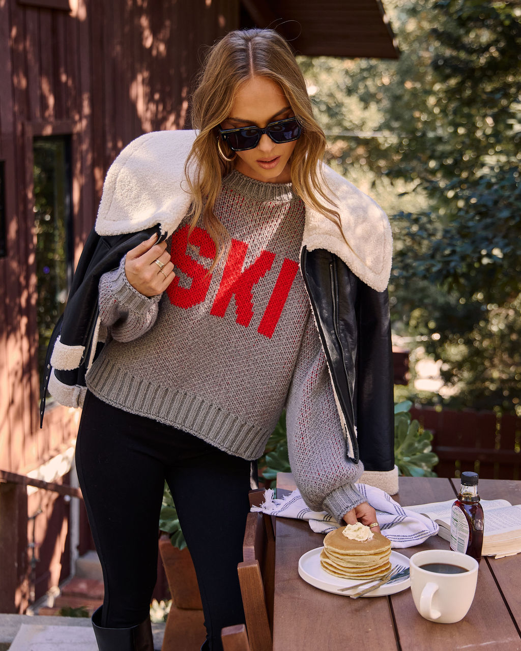 Ski Time Graphic Knit Sweater-Vogue Logic