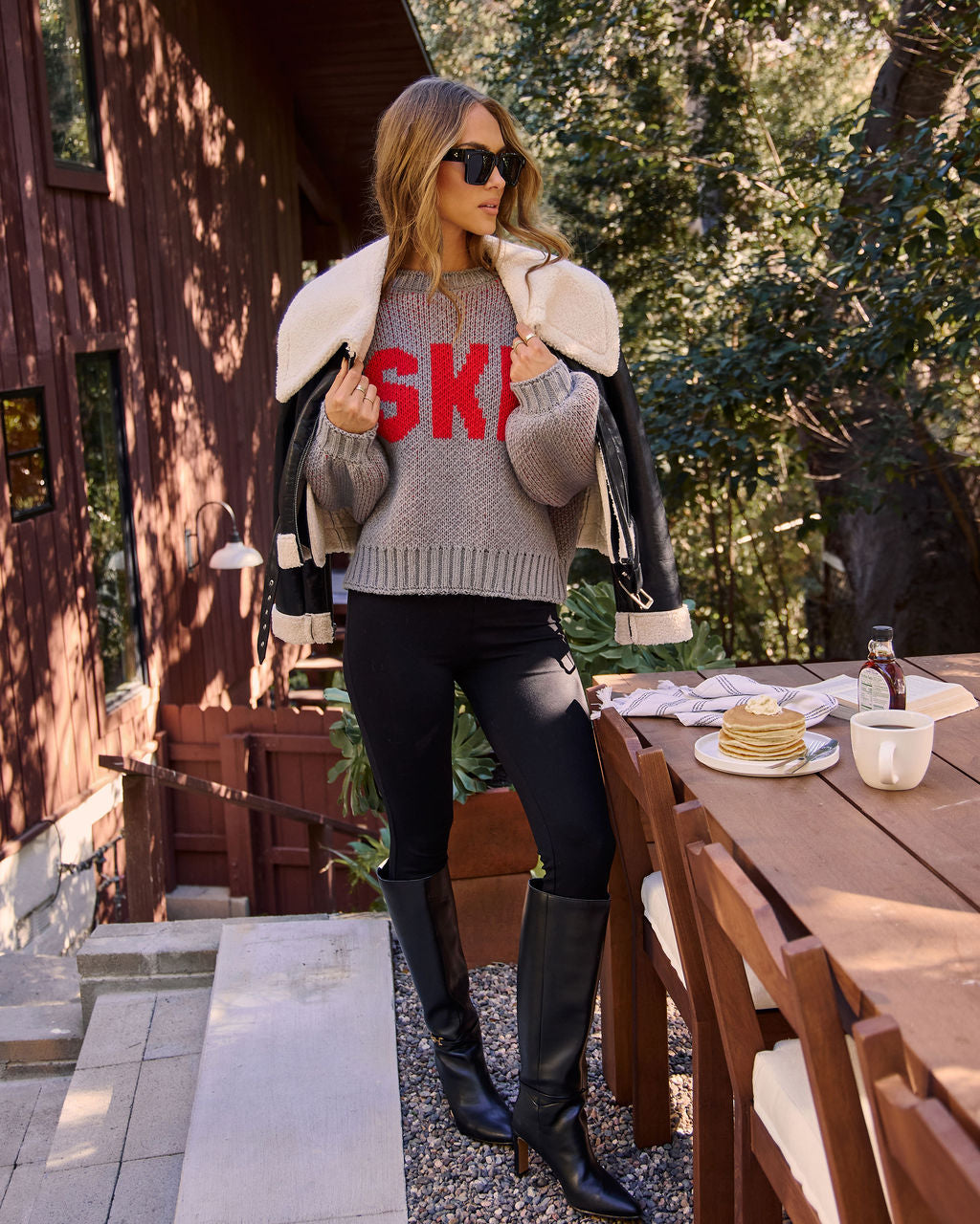 Ski Time Graphic Knit Sweater-Vogue Logic