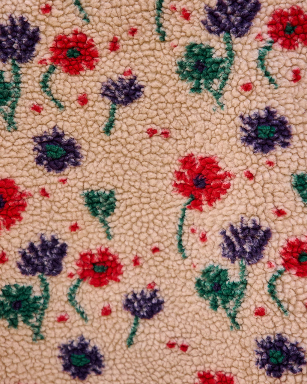 Pauleen Sherpa Floral Quarter Zip Sweatshirt-Vogue Logic