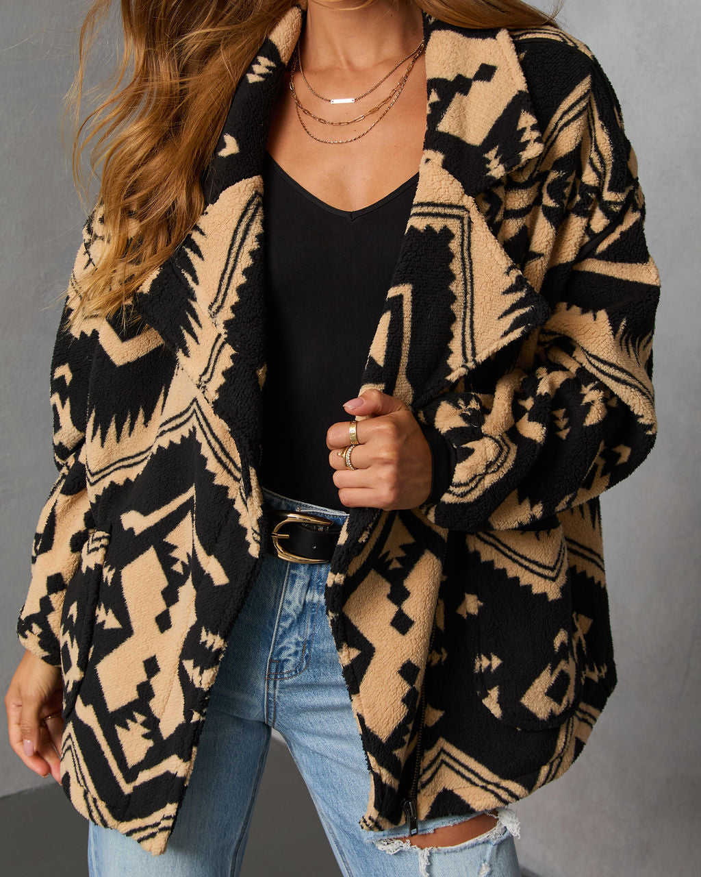 Marner Aztec Sherpa Moto Jacket-Vogue Logic