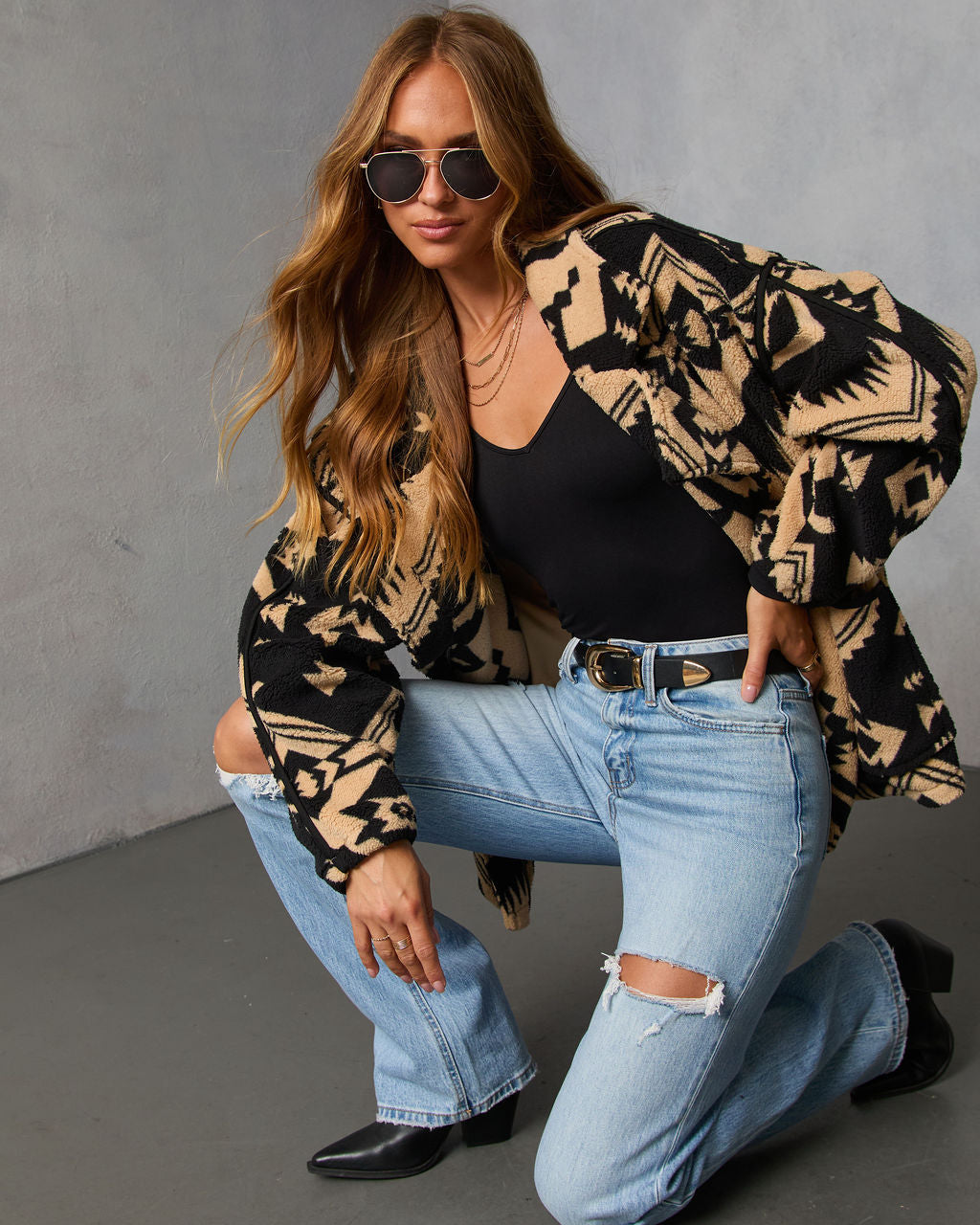 Marner Aztec Sherpa Moto Jacket-Vogue Logic