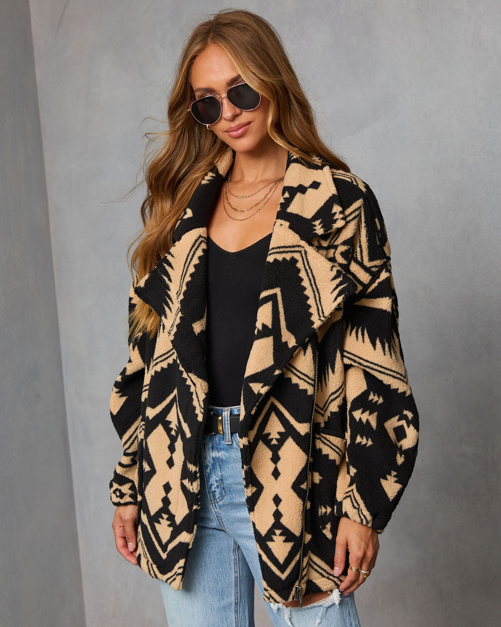 Marner Aztec Sherpa Moto Jacket-Vogue Logic