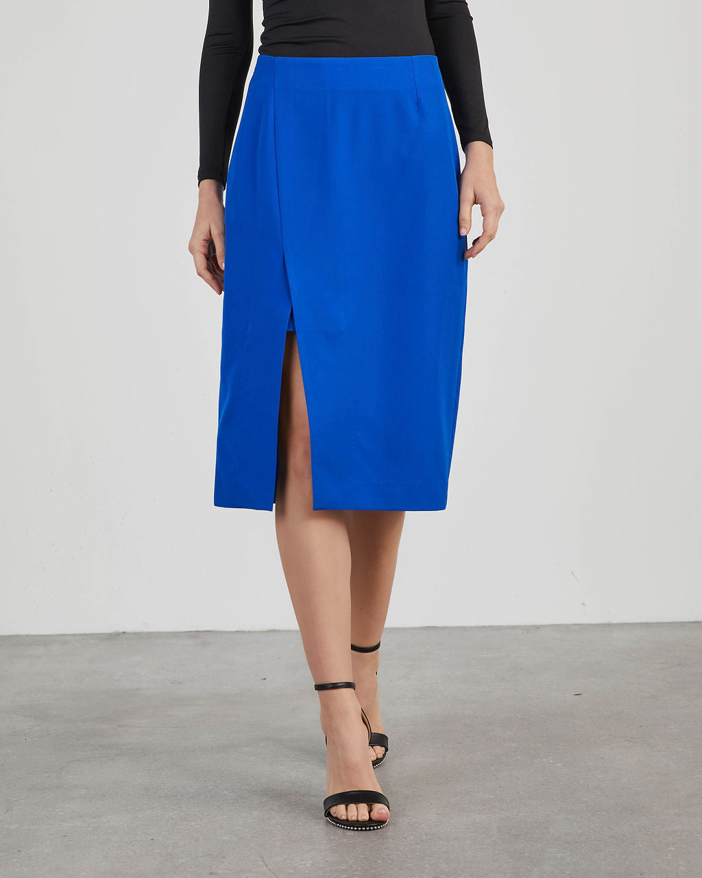 Norrie Slit Midi Skirt-Vogue Logic