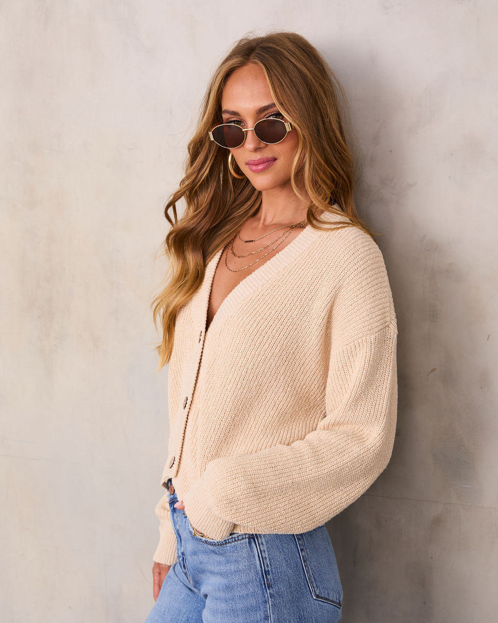 Jovanna Buttoned Cardigan Sweater-Vogue Logic