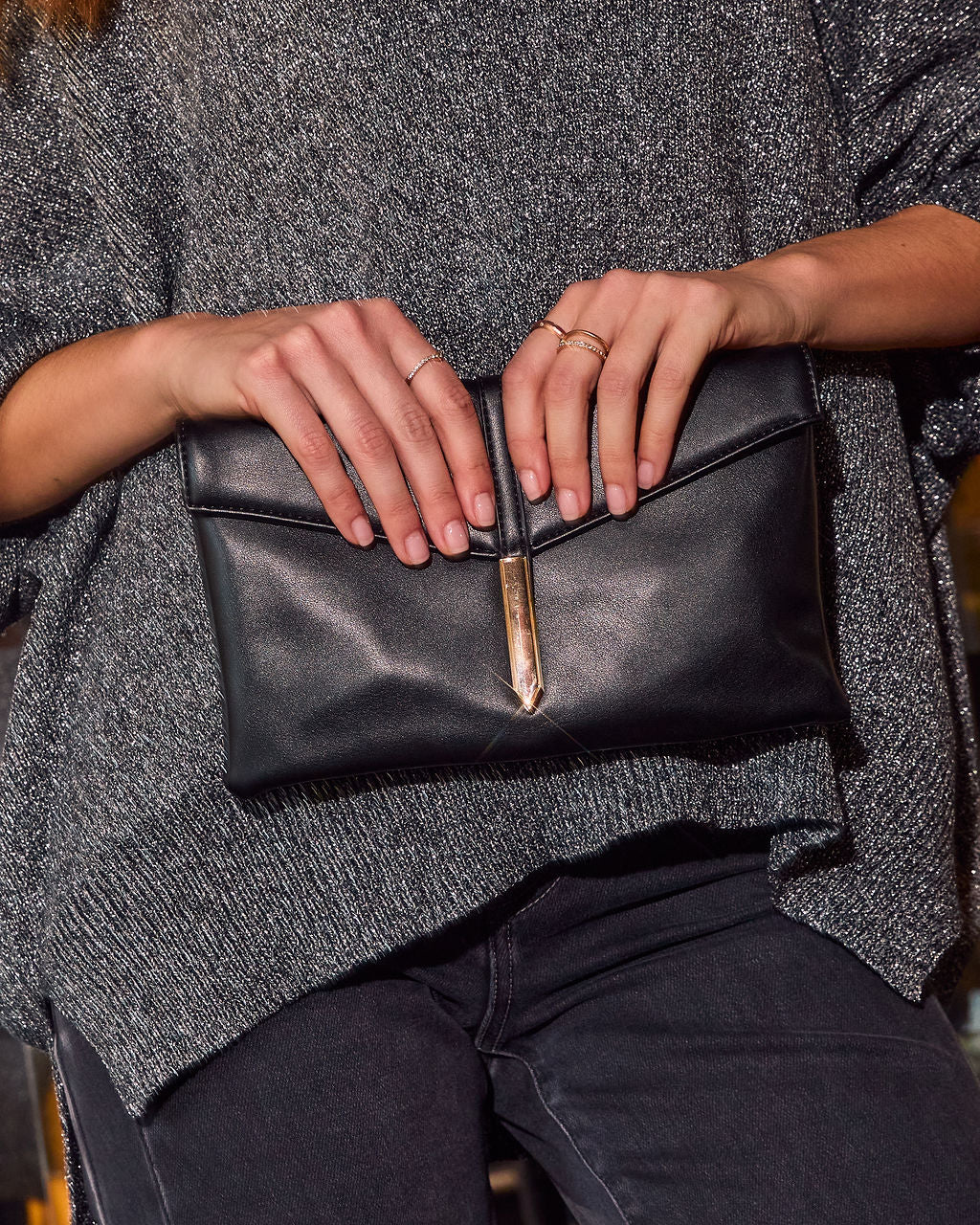 Cheswick Foldover Vegan Leather Clutch-Vogue Logic