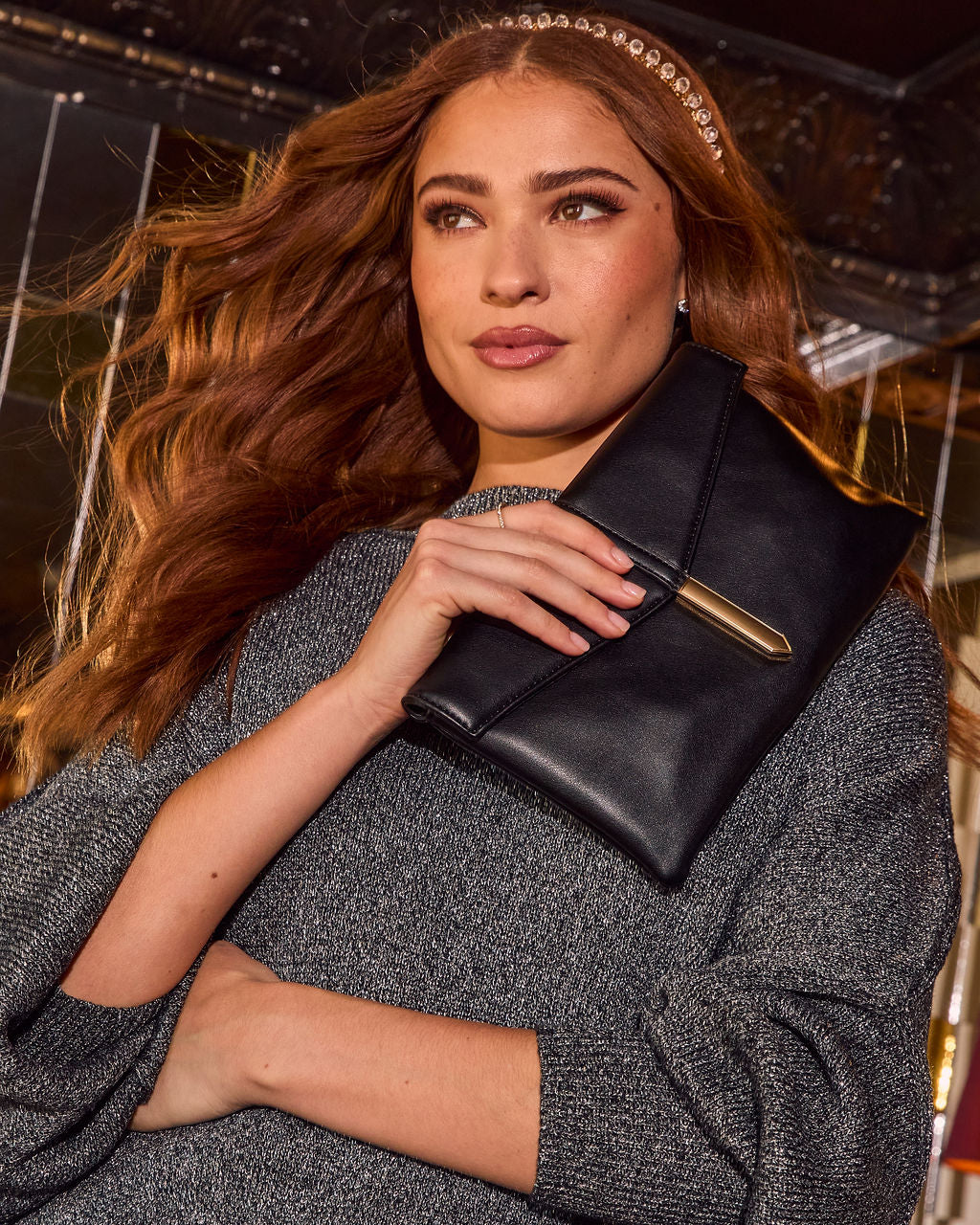 Cheswick Foldover Vegan Leather Clutch-Vogue Logic