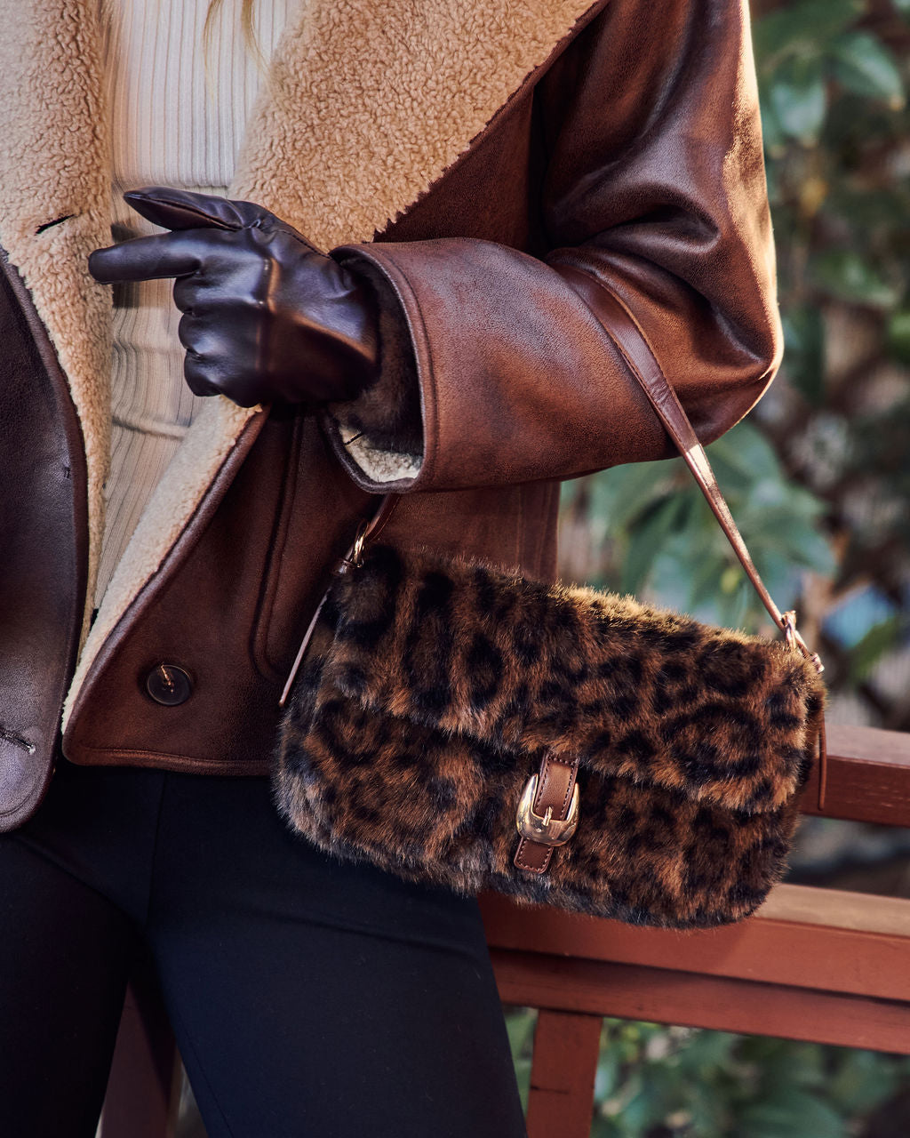 Janine Faux Fur Shoulder Bag-Vogue Logic