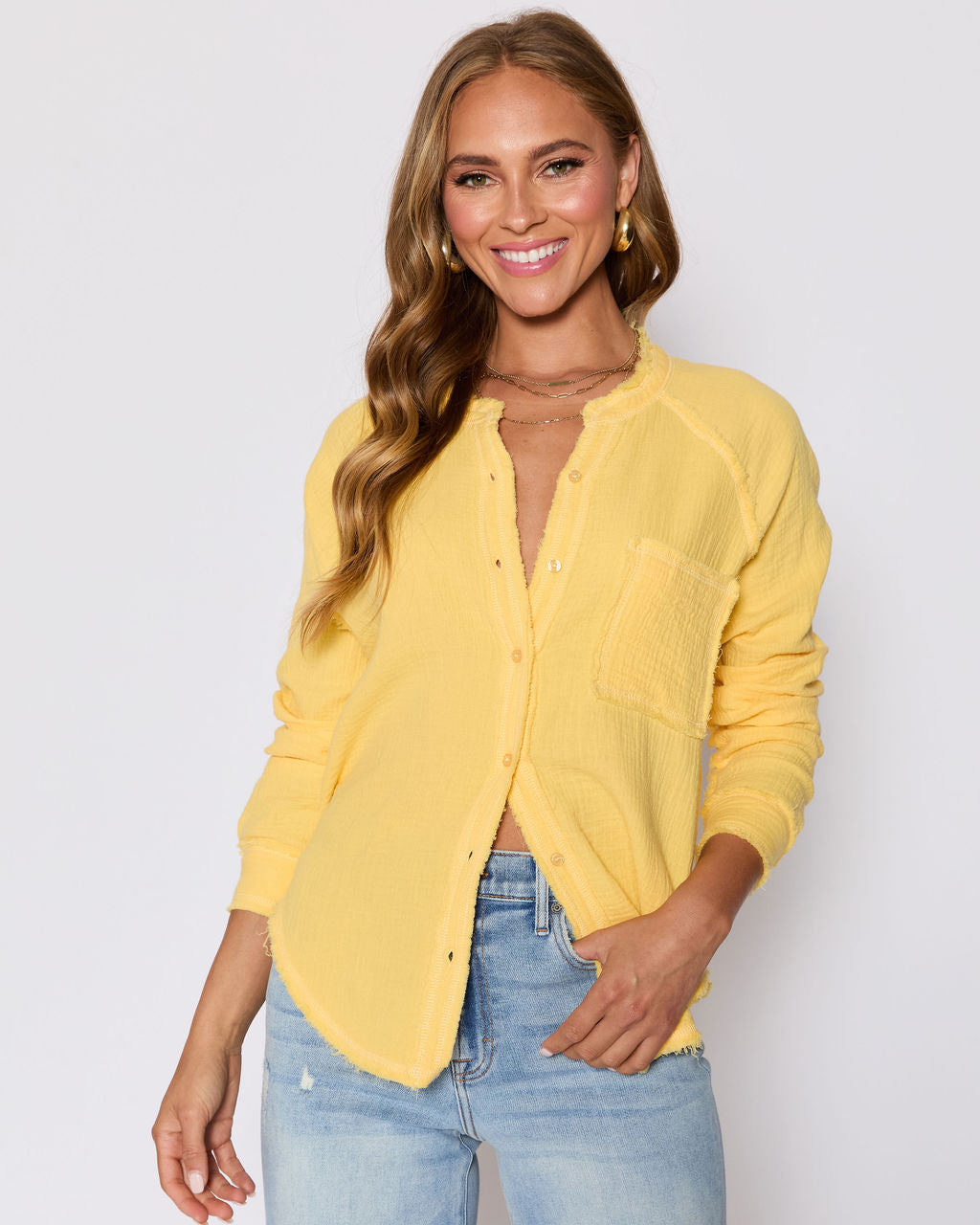 Summer Chill Cotton Button Down Top-Vogue Logic