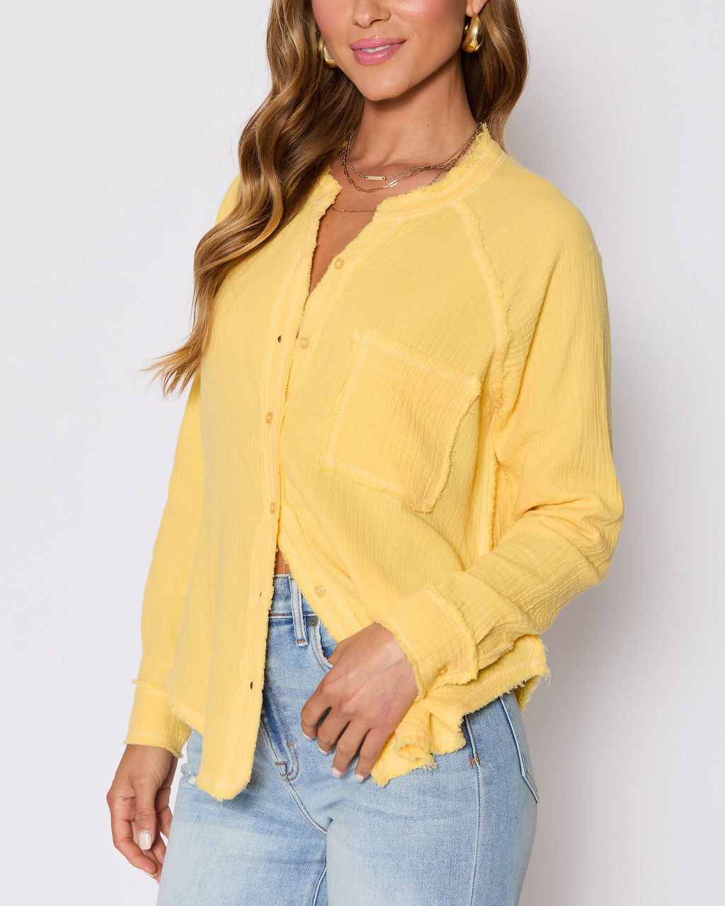 Summer Chill Cotton Button Down Top-Vogue Logic