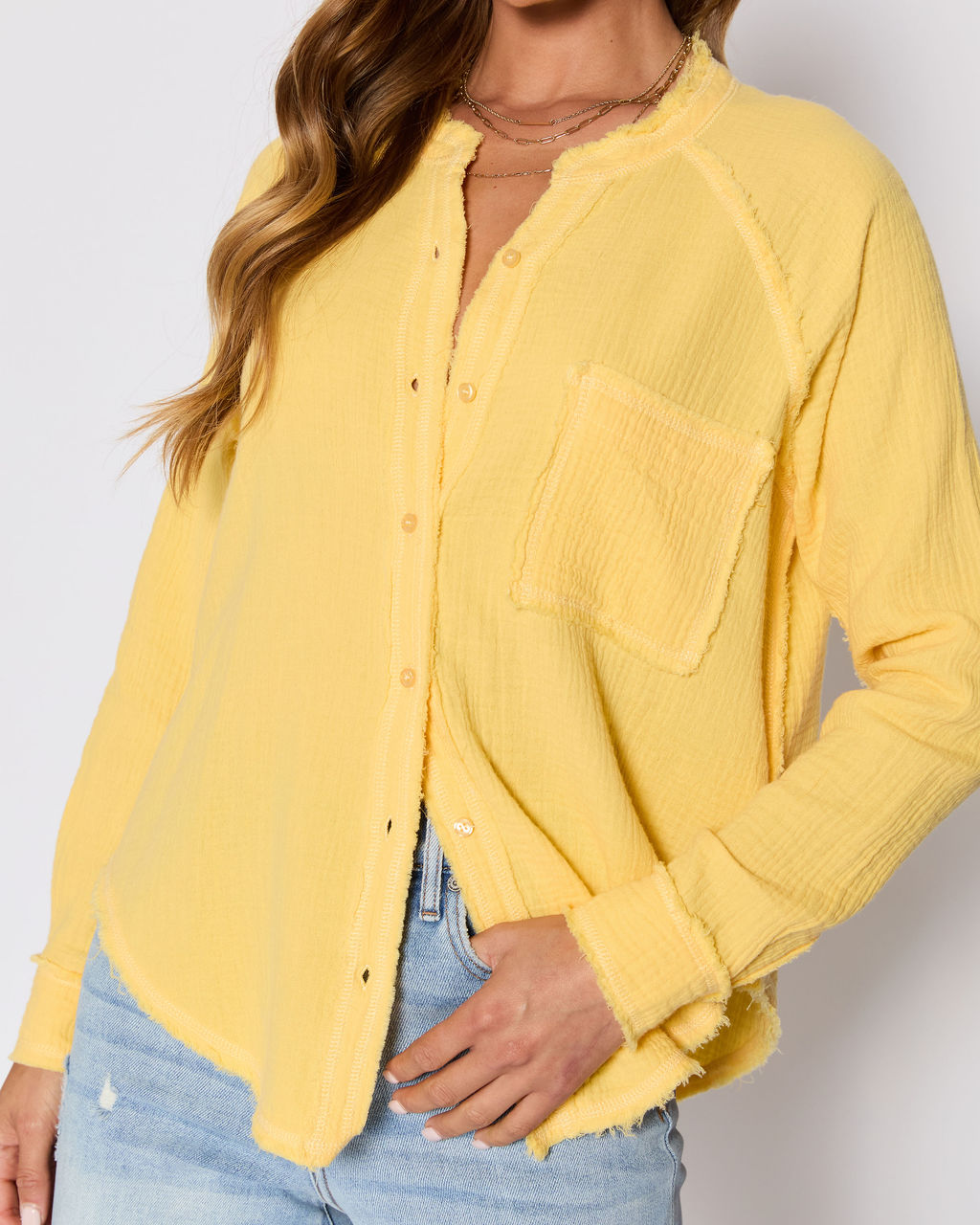 Summer Chill Cotton Button Down Top-Vogue Logic