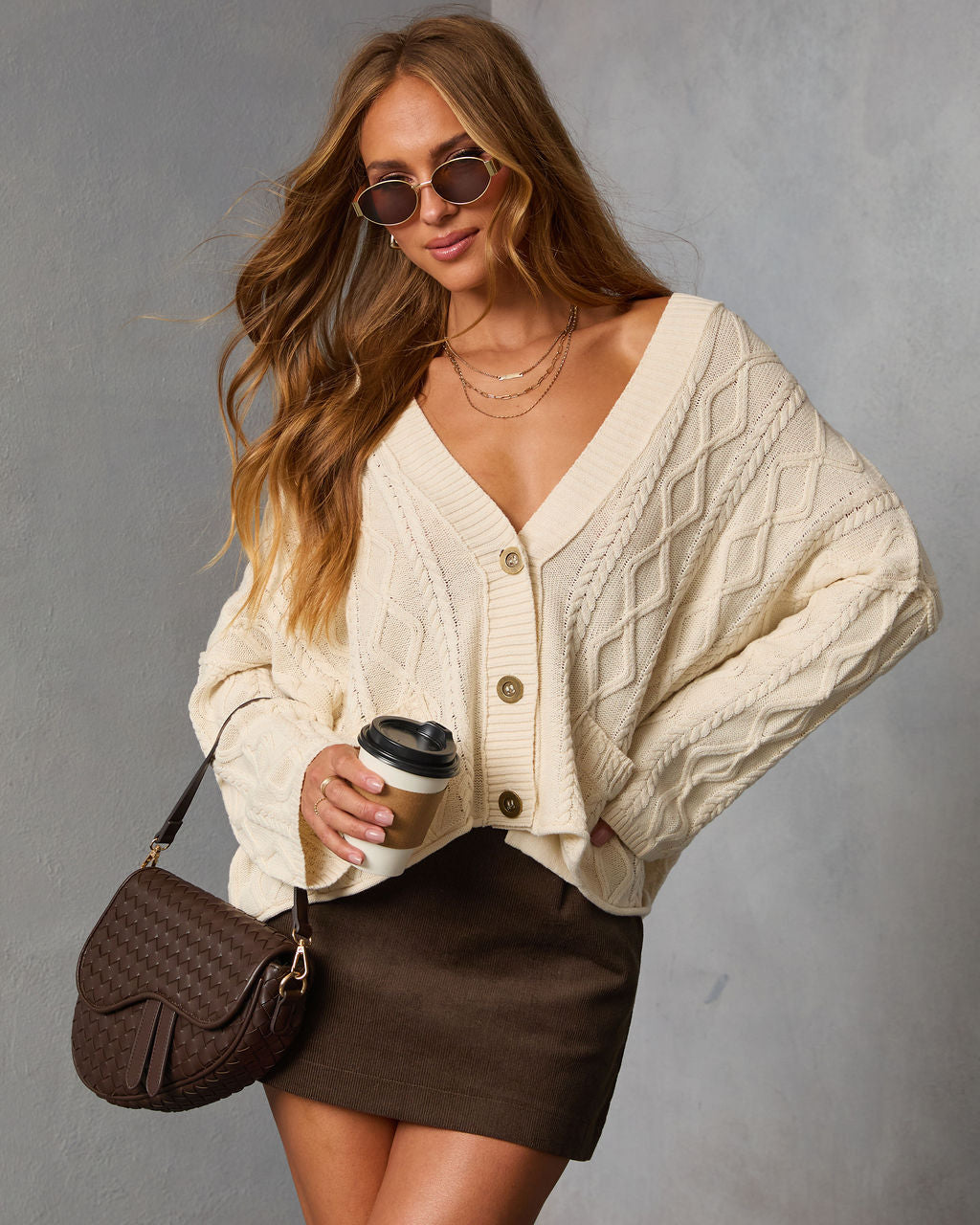 Ardina Cable Knit Cardigan-Vogue Logic