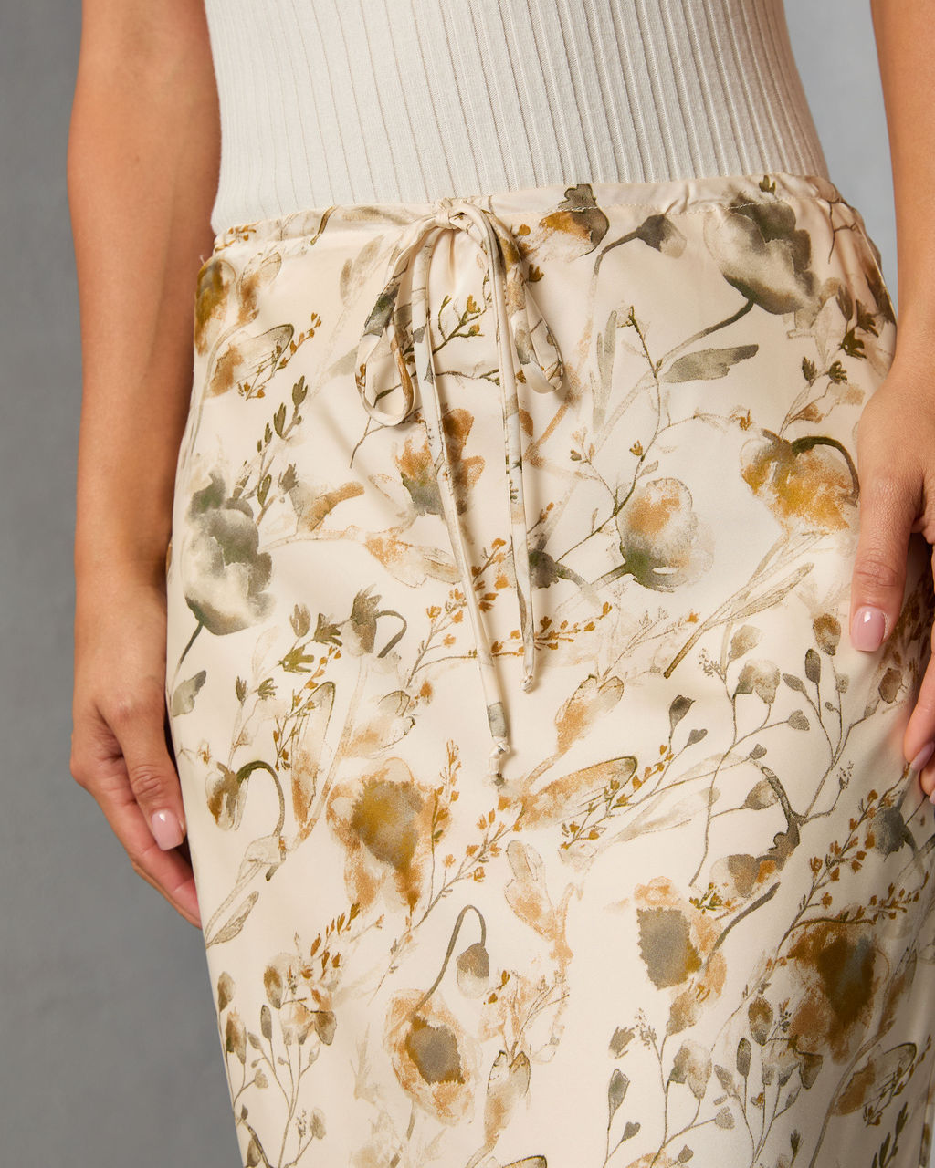 Crushed Maple Printed Midi Skirt-Vogue Logic