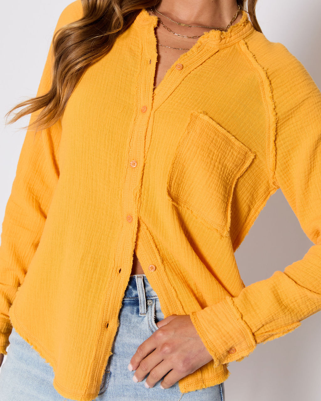 Summer Chill Cotton Button Down Top-Vogue Logic