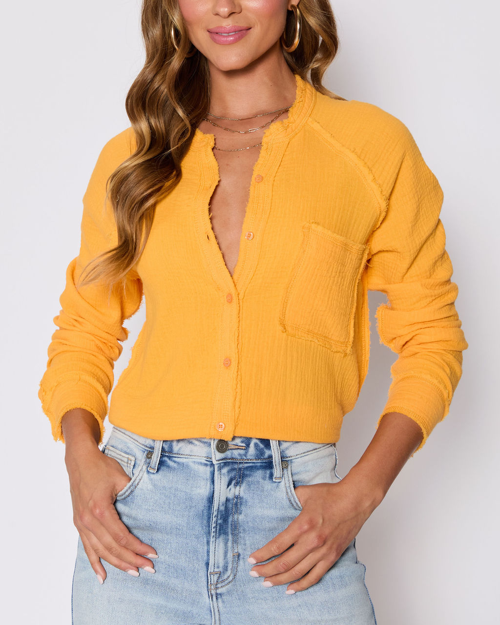 Summer Chill Cotton Button Down Top-Vogue Logic