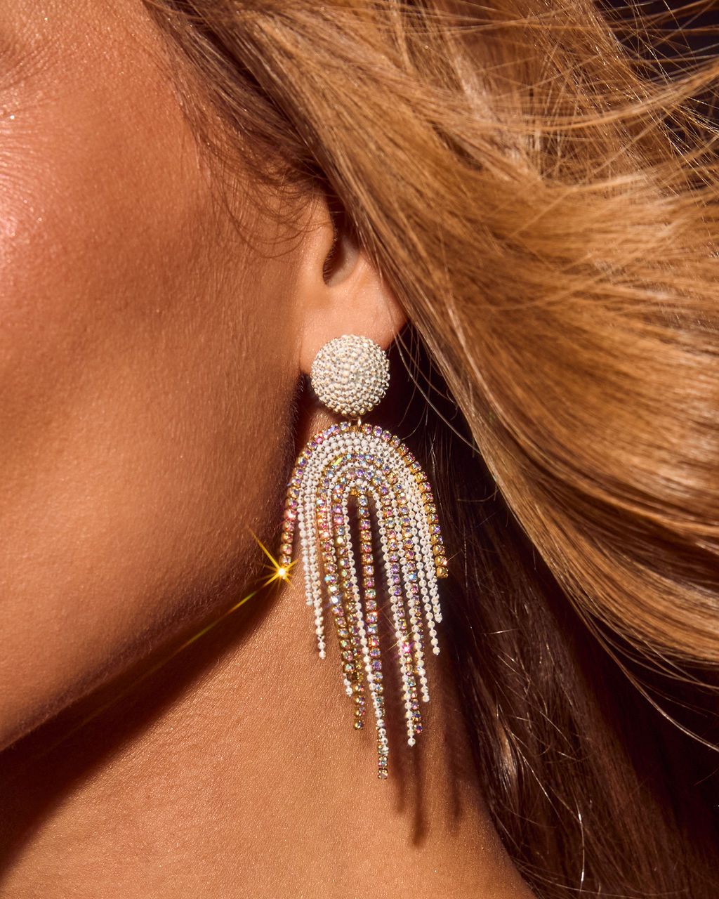 Echo Light Rhinestone Chandelier Earrings-Vogue Logic