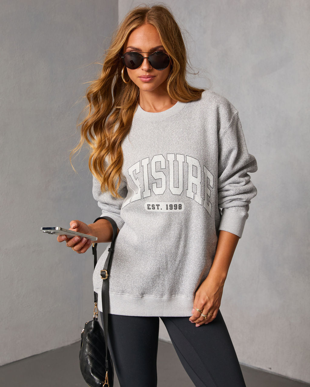 Leisure Mode Graphic Sweatshirt-Vogue Logic