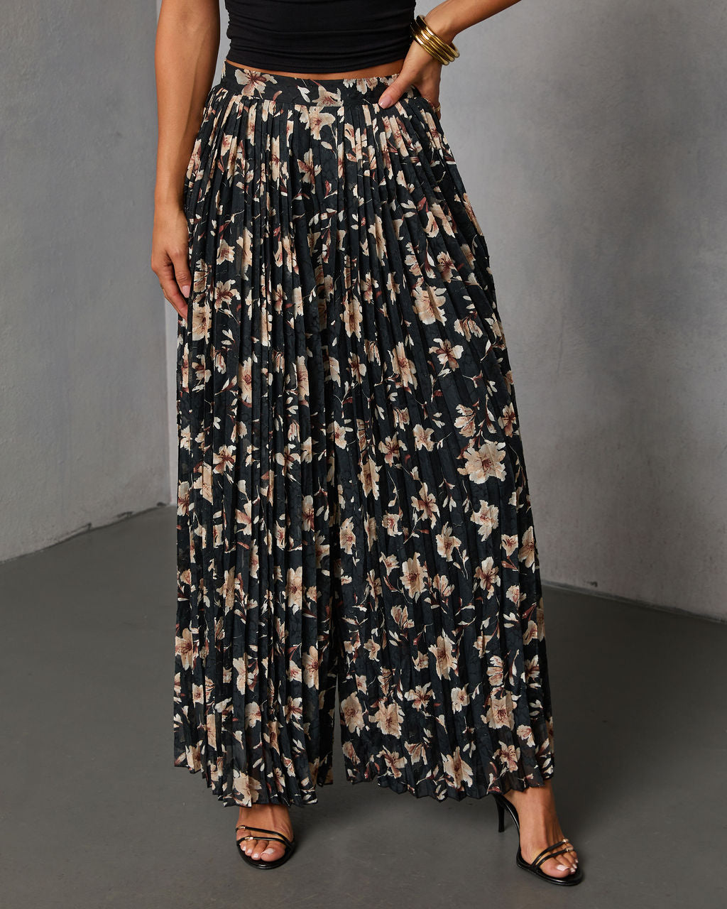 Whimsy Dust Printed Pleated Pants-Vogue Logic