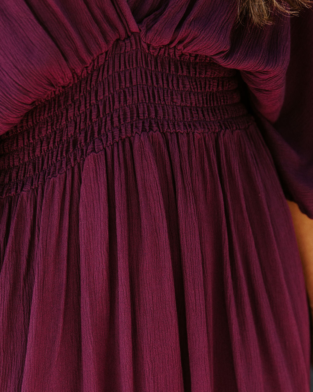 Kimona Smocked Kimono Maxi Dress-Vogue Logic