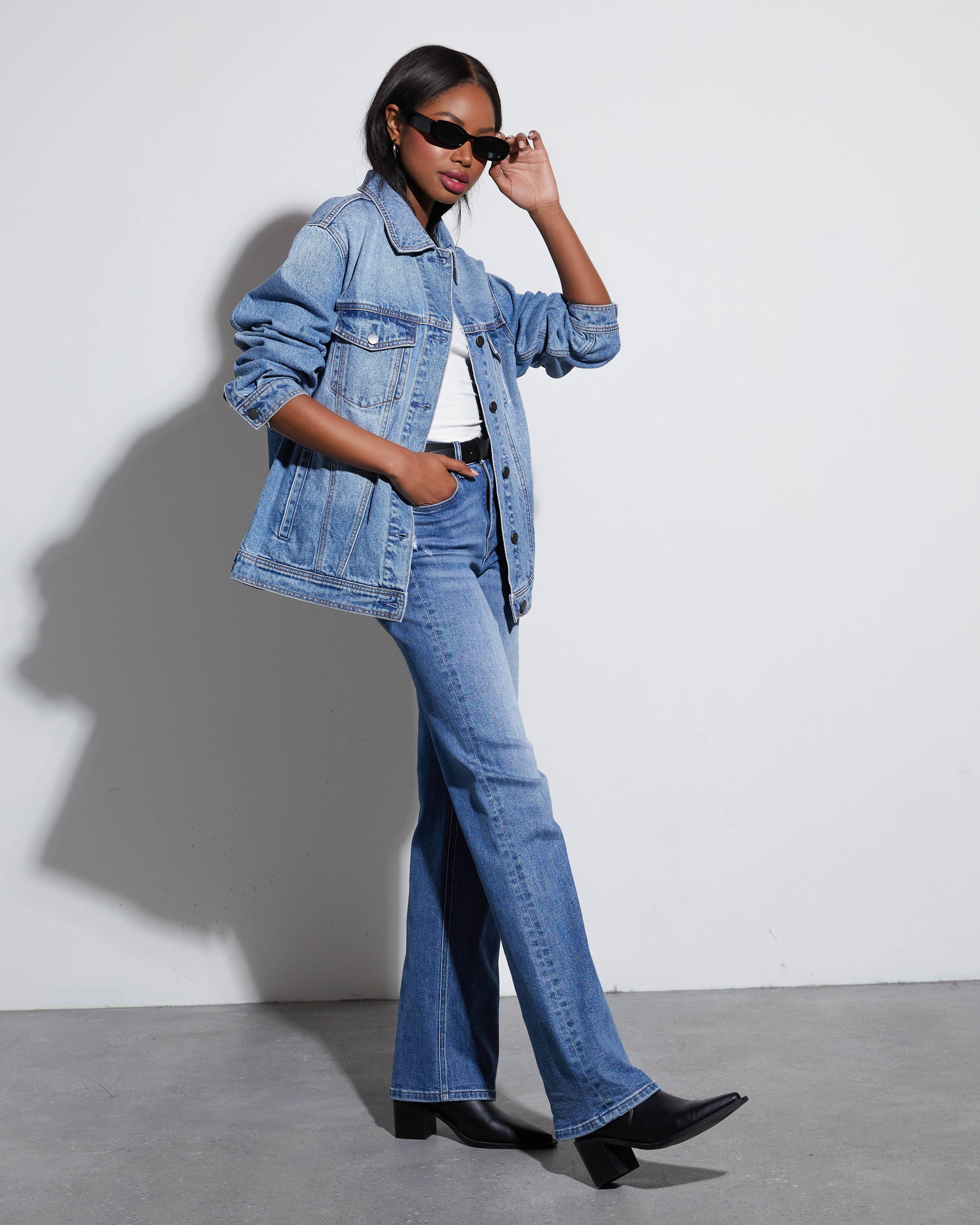 Influencer Oversized Denim Jacket-Vogue Logic