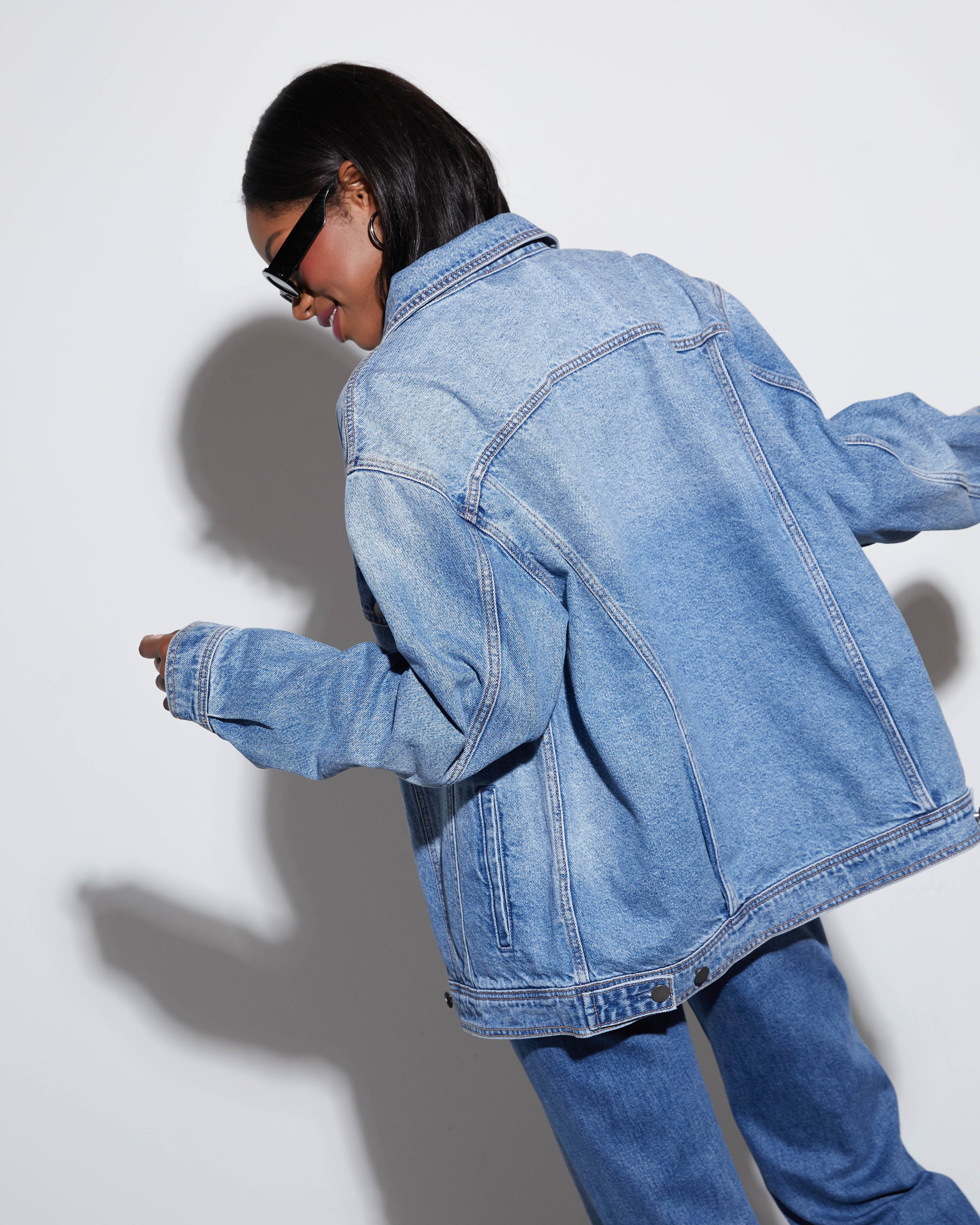 Influencer Oversized Denim Jacket-Vogue Logic