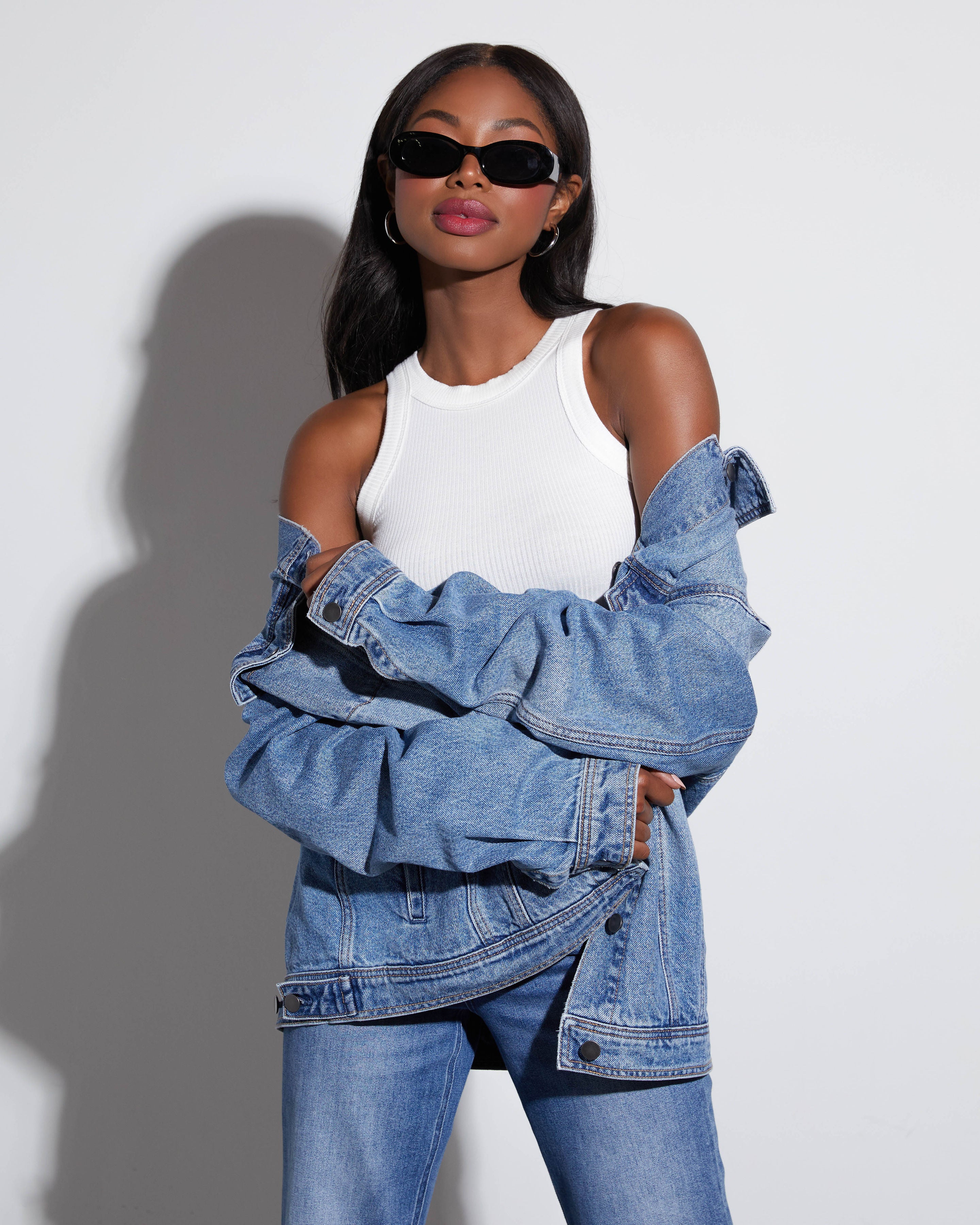 Influencer Oversized Denim Jacket-Vogue Logic