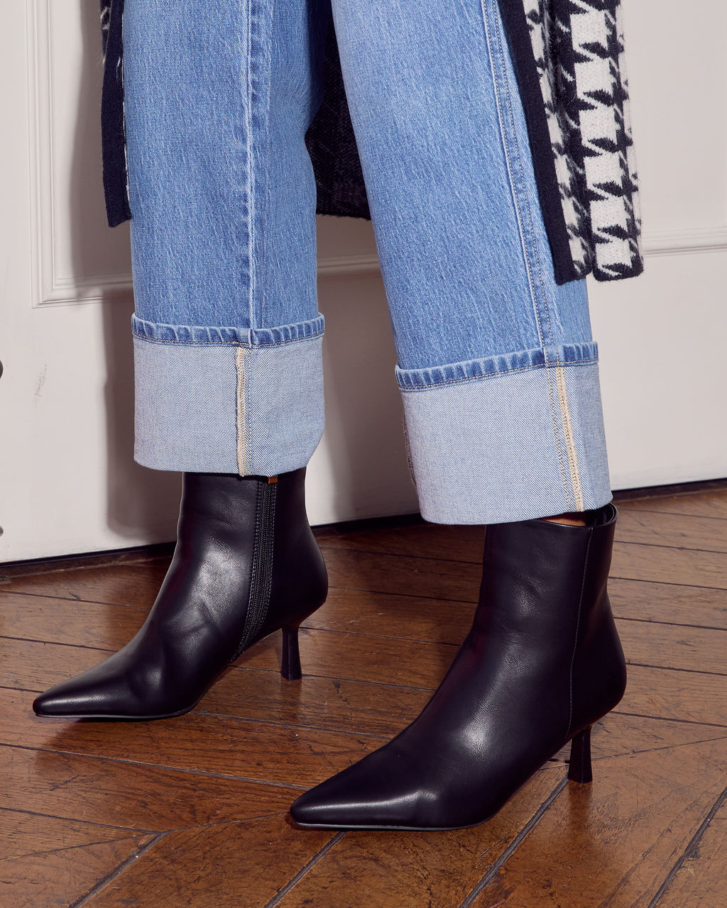 Franie Vegan Leather Kitten Heel Bootie-Vogue Logic