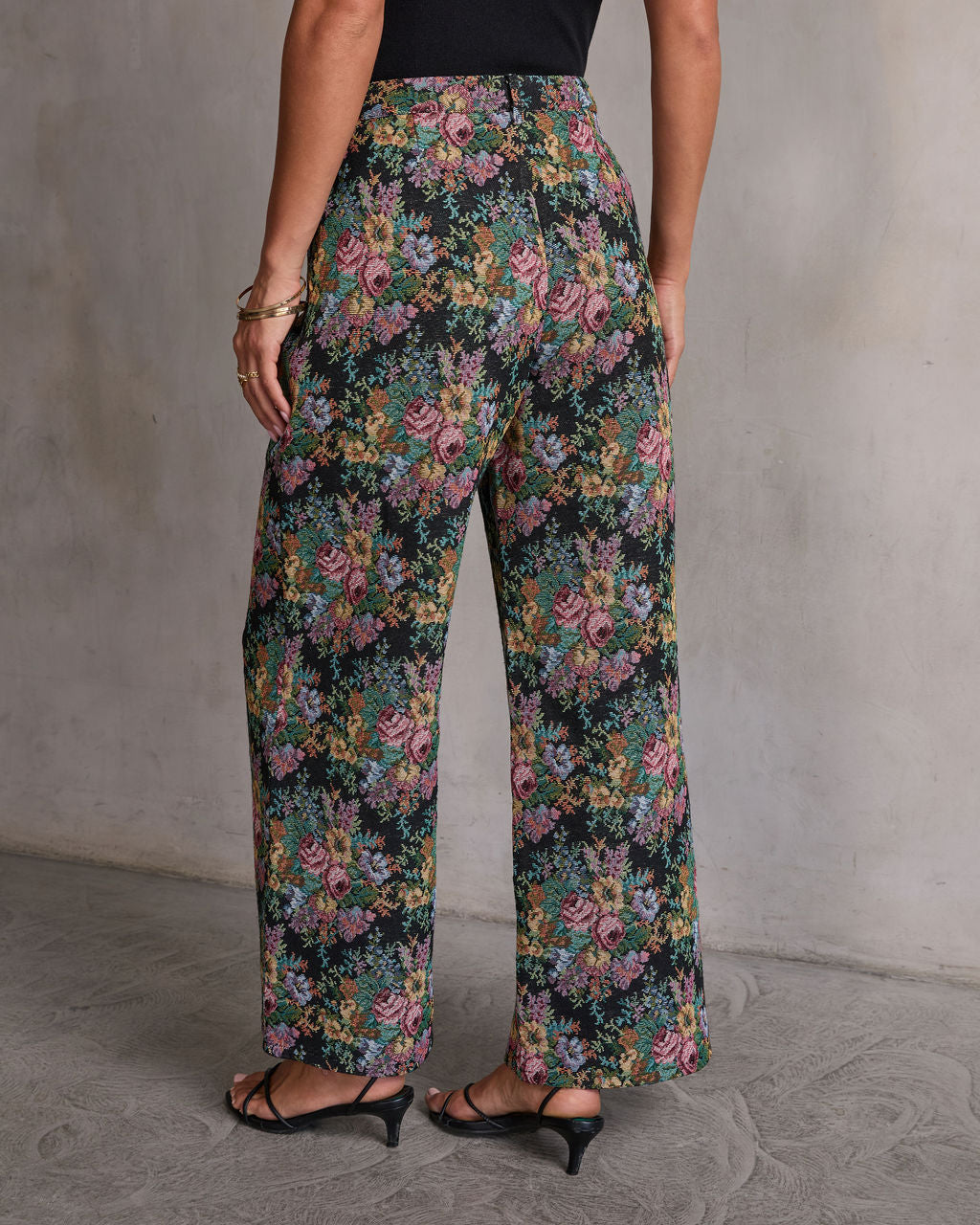 Moment In Time Floral Tapestry High Rise Pants-Vogue Logic