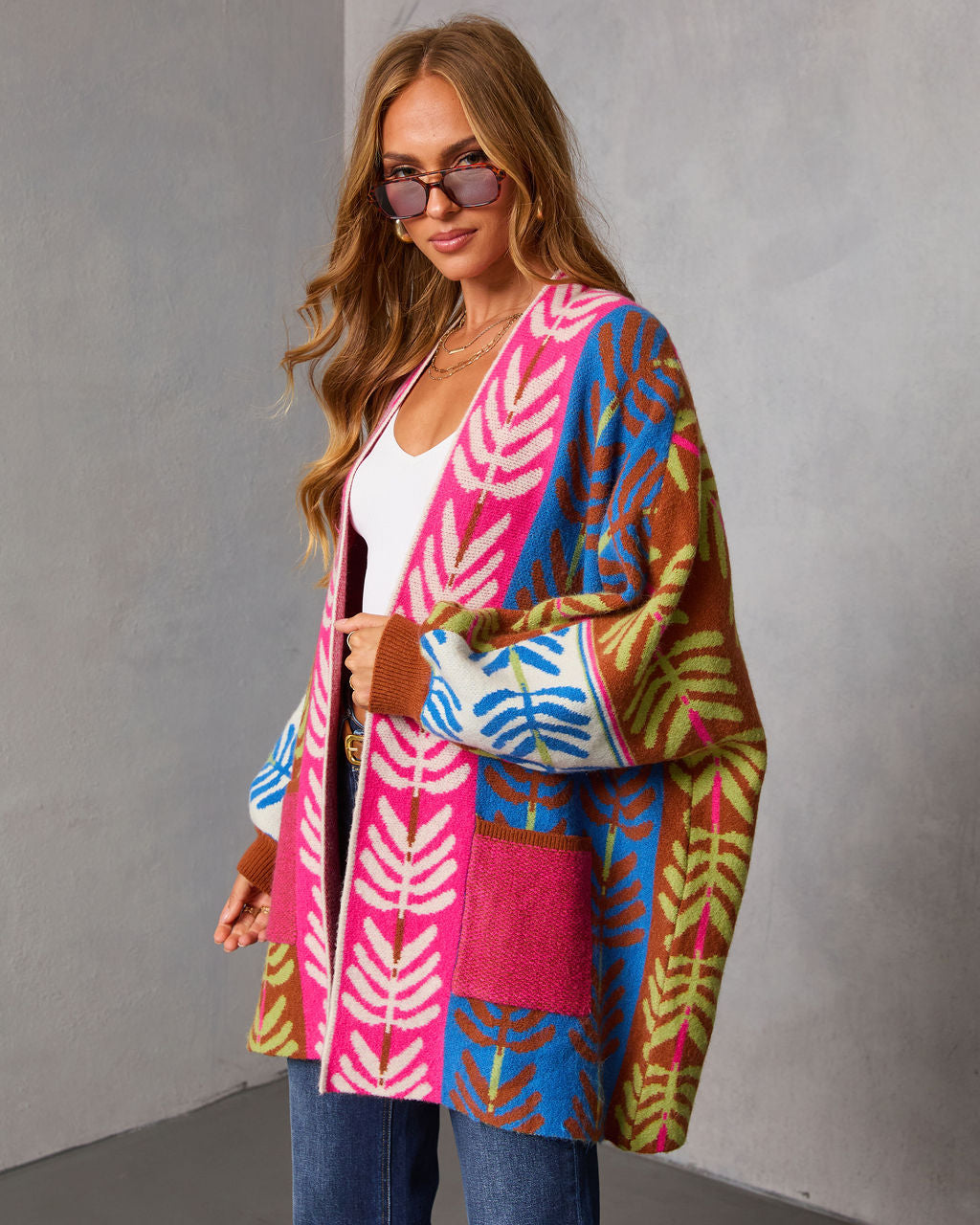 Gildelle Multi Color Print Cardigan-Vogue Logic