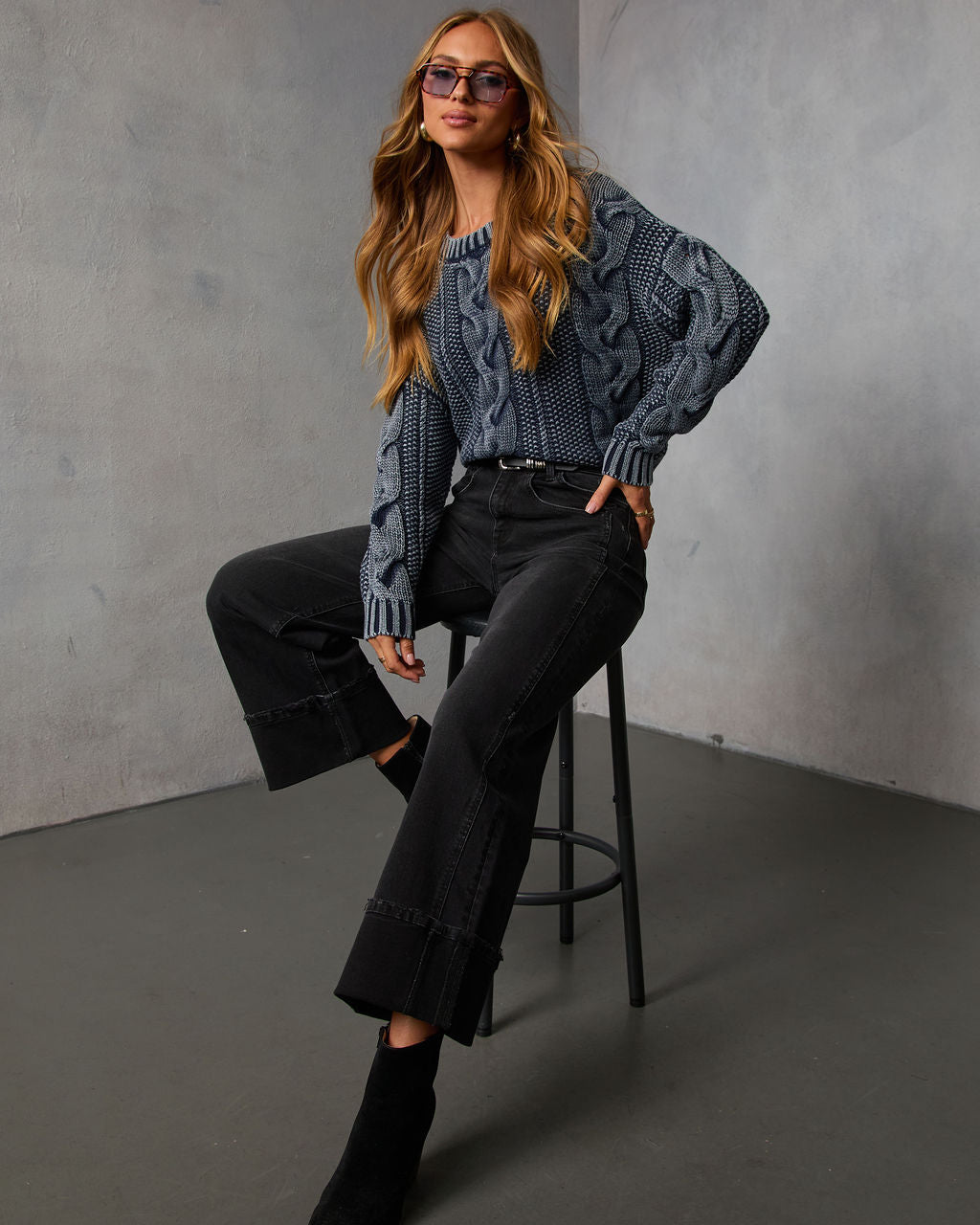 Annamarie Cable Knit Sweater-Vogue Logic